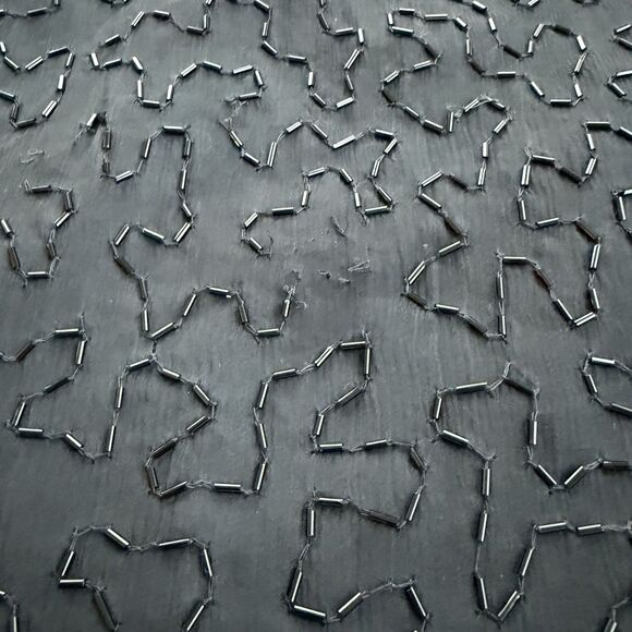 Stenay Vintage Dress 16 Sequins Silk Short Sleeve Beaded Peacock Design Cocktail - Picture 13 of 16